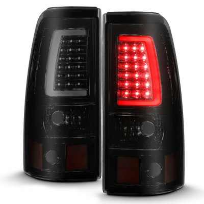 GMC Sierra 1999-2006 Black Smoked LED Tail Lights Tube