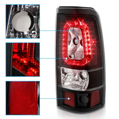 Chevy Silverado 1999-2002 Black Halo LED Tail Lights
