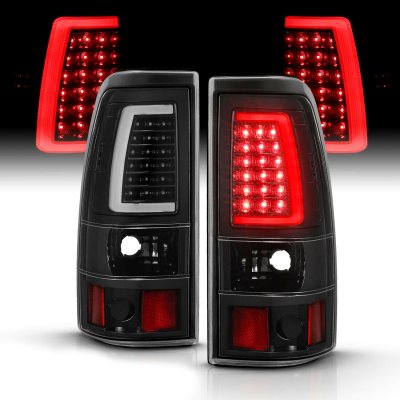 Chevy Silverado 1500HD 2001-2002 Black LED Tail Lights Tube