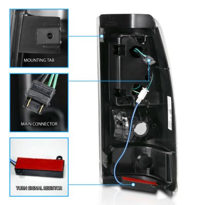 Chevy Silverado 2500 1999-2002 Black LED Tail Lights Tube