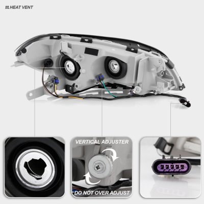 Chevy Malibu 2008-2012 Black Headlights LED DRL