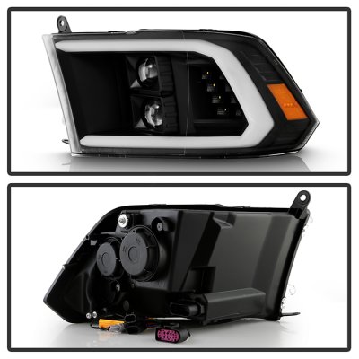Dodge Ram 2009-2018 Black Projector Headlights LED DRL Signals