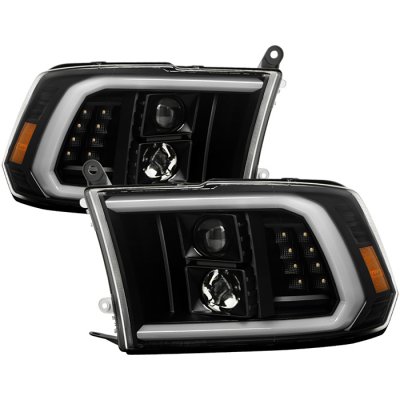 Dodge Ram 2009-2018 Black Projector Headlights LED DRL Signals
