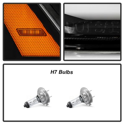 Dodge Ram 2009-2018 Black Projector Headlights LED DRL Signals