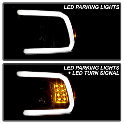 Dodge Ram 2009-2018 Black Projector Headlights LED DRL Signals