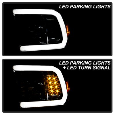 Dodge Ram 2009-2018 Black Projector Headlights LED DRL Signals