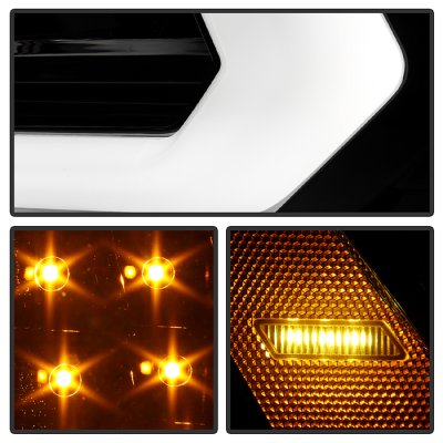 Dodge Ram 2009-2018 Black Projector Headlights LED DRL Signals