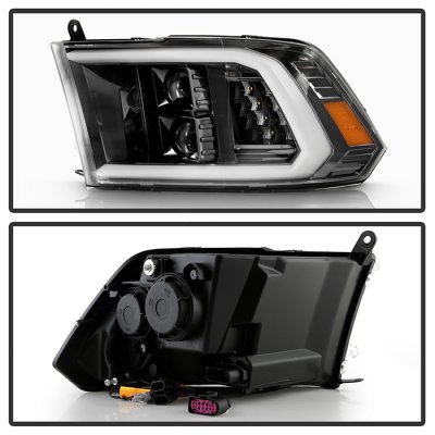 Dodge Ram 2009-2018 Black Projector Headlights LED DRL Signals