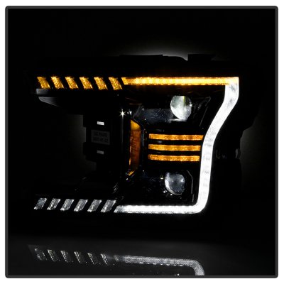 Ford F150 2018-2020 Black Projector Headlights DRL Signals