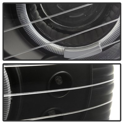 Chevy Silverado 1999-2002 Black LED Halo Projector Headlights Bumper Lights