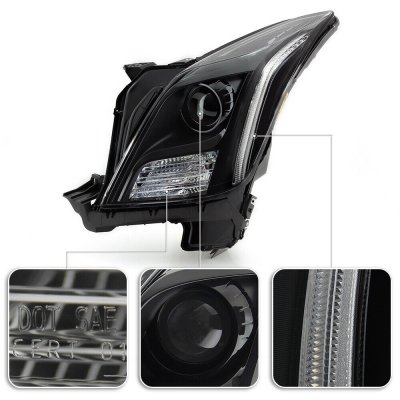 Cadillac XTS 2013-2017 Black HID Projector Headlights