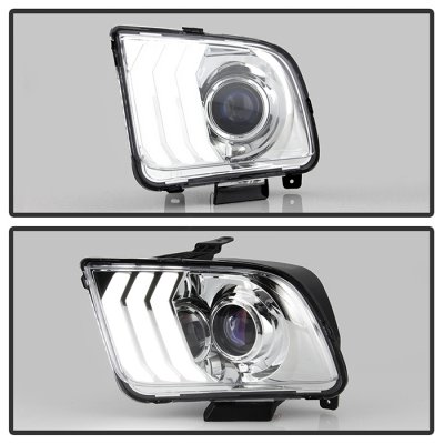 Ford Mustang 2005-2009 Projector Headlights Tri DRL