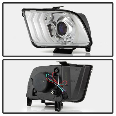 Ford Mustang 2005-2009 Projector Headlights Tri DRL