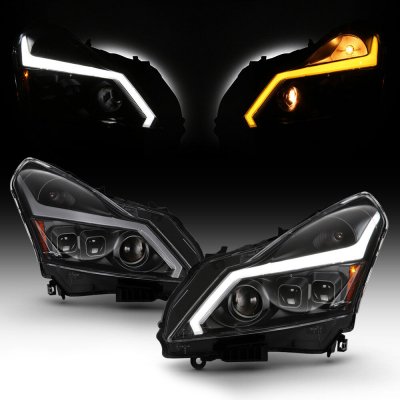 Infiniti G37 Sedan 2010-2013 Black Projector Headlights LED DRL Signals