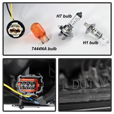 Nissan Sentra 2013-2015 Black Smoked Projector Headlights LED DRL