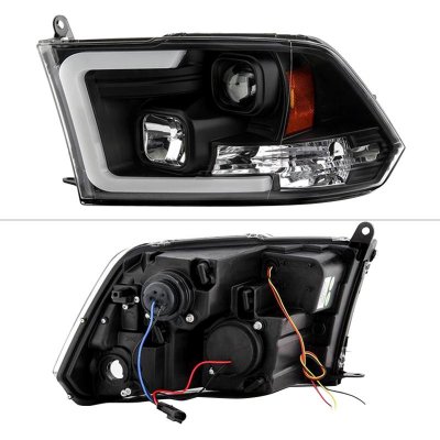 Dodge Ram 2500 2010-2018 Black Projector Headlights Tube DRL Switchback Signals