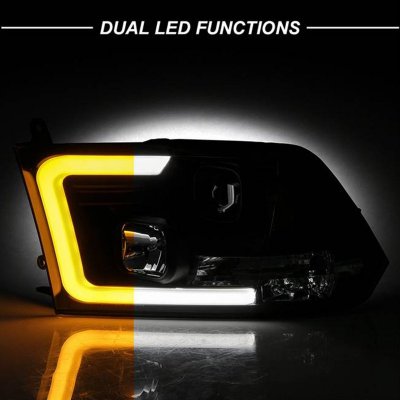 Dodge Ram 2500 2010-2018 Black Projector Headlights Tube DRL Switchback Signals