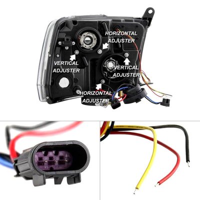 Dodge Ram 2500 2010-2018 Black Projector Headlights Tube DRL Switchback Signals