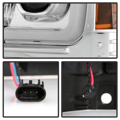 Ford F550 Super Duty 2005-2007 Low Beam LED Projector Headlights DRL