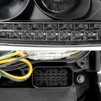 Porsche Cayenne 2003-2006 Black HID Projector Headlights LED DRL Signals