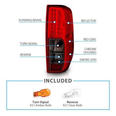 Nissan Frontier 2005-2021 LED Tail Lights Red and Smoked