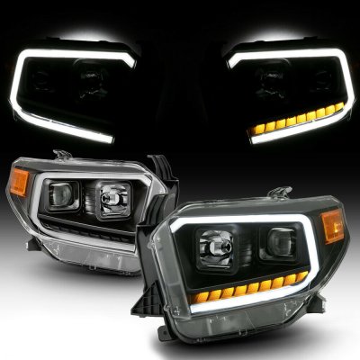 Toyota Tundra 2014-2021 Black Projector Headlights LED DRL Signals