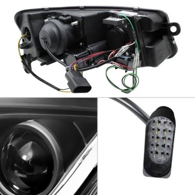 Audi A6 2005-2007 Black Projector Headlights LED DRL