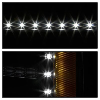 Chevy Silverado 2003-2006 Black Headlights LED Bumper Lights