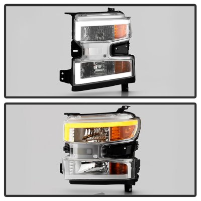 DTMOTO OE Full LED Headlight For 2019-2021 Chevy Silverado 1500 – Passenger Side, Black Housing