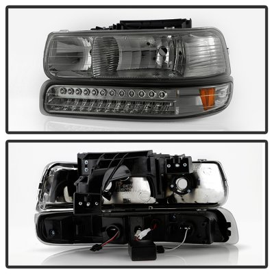 Chevy Tahoe 2000-2006 Smoked Headlights LED Bumper Lights