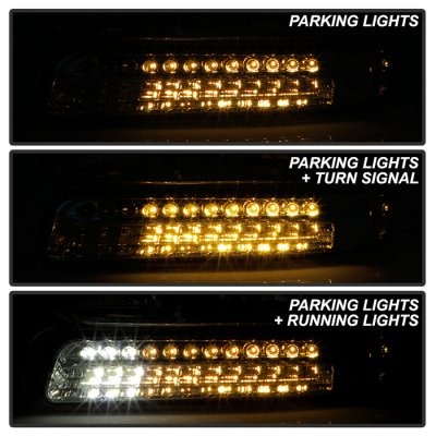 Chevy Tahoe 2000-2006 Smoked Headlights LED Bumper Lights