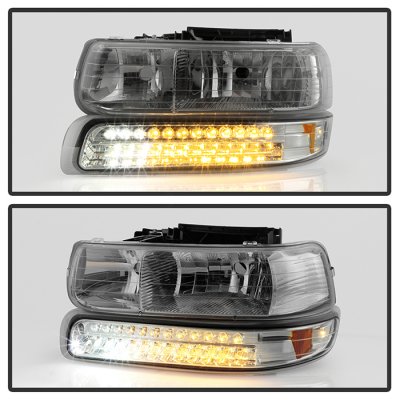 Chevy Tahoe 2000-2006 Smoked Headlights LED Bumper Lights