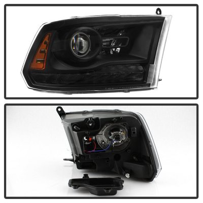 Dodge Ram 2500 2013-2018 Black Projector Headlights LED DRL for Premium