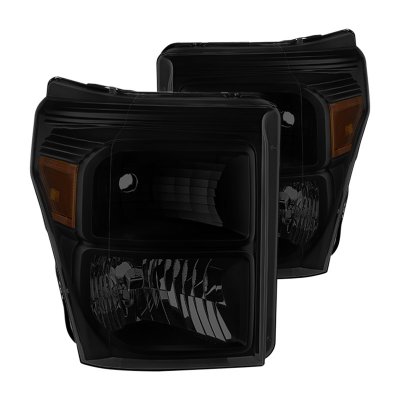 Ford F250 Super Duty 2011-2016 Black Smoked Headlights
