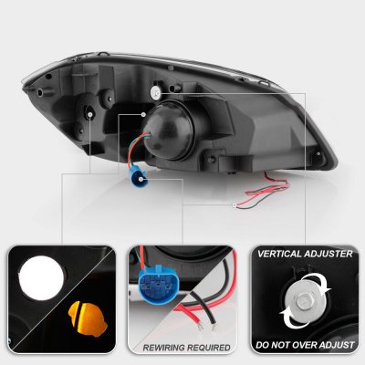 Pontiac G5 2007-2010 Black Projector Headlights LED DRL