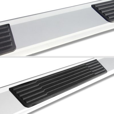 White Running Boards GMC Sierra 2500HD Crew 2020-2026 6 Inches