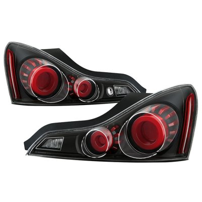 DTMOTO Black LED Tail Lights For 2003-2005 Infiniti G35 Coupe - Clear Lens, Direct Replacement