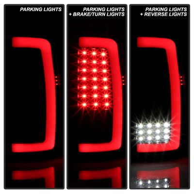 GMC Yukon XL 2000-2006 Black Smoked LED Tail Lights