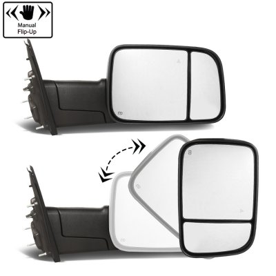 SANOOER Power Fold Tow Mirrors For Dodge Ram 2009-2018 | Heated & Switchback LED