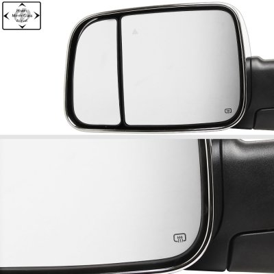 Dodge Ram 3500 2019-2022 Chrome Power Folding Towing Mirrors LED Lights