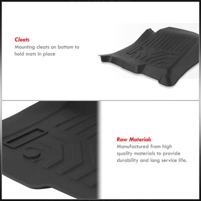 GMC Sierra 1500 Crew Cab 2019-2023 Floor Mats Liner Front Rear Set