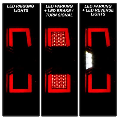 Chevy Silverado 2500HD 2007-2014 Black LED Tail Lights