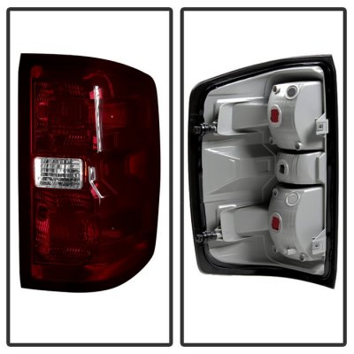 Chevy Silverado 3500HD 2015-2019 Red Smoked LED Tail Lights