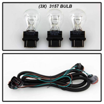 Chevy Silverado 3500HD 2007-2014 Red Clear Tail Lights