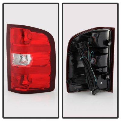 GMC Sierra 3500HD 2007-2014 Red Clear Tail Lights