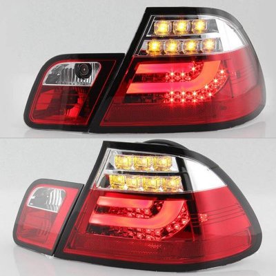 BMW 3 Series Coupe 2000-2003 Red Clear LED Tail Lights