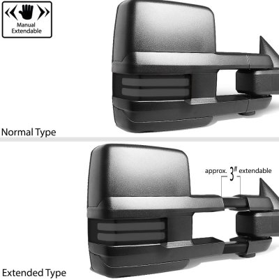 Dodge Ram 2500 1994-2002 Tow Mirrors Smoked LED DRL Power Heated