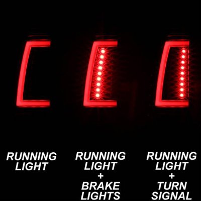 Chevy Silverado 2500 2003-2004 Black LED Tail Lights