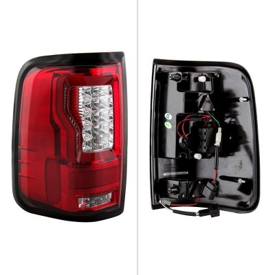 Ford F150 2004-2008 Red Clear LED Tail Lights