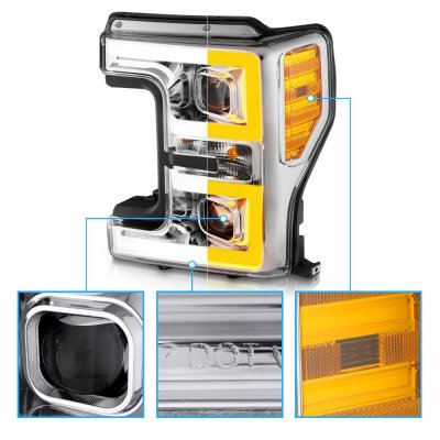 Ford F550 Super Duty 2017-2019 Projector Headlights LED DRL A2